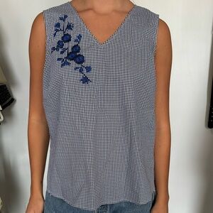 Blue gingham tank